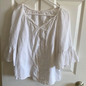 White gauzy top